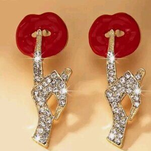Lips earrings fashion jewelry FAST Free Shipping 1.6 inch
